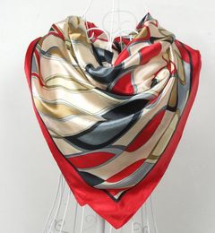 Red Silk Scarf 2015 Women ScarfChina Style Satin Big Square Scarf PrintedLadies039 Brand Rayon Silk ScarfFashion shawl 90907621278