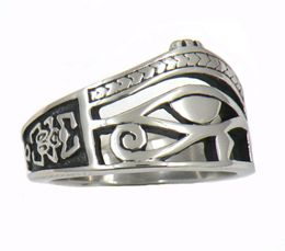 FANSSTEEL stainless steel mens or wemens jewelry masonary Crab Egyptian pharaoh eyes ring masonic Ring 13W908572989