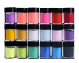 18 Colours Acrylic Nail Art Tips UV Gel Powder Dust Design Decoration 3D DIY Decoration Set5563664