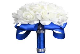 Artificial Rose Flower Bouquet Holding Flowers Bridal Bride Wedding Party Bouquet Bridesmaid Gift Beautiful Home Table Decor8880605350789