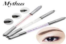 Double Heads Manual Tattoo Pen Tebori Permanent Makeup Eyebrow Eyeliner Lip Tattoo Microblading Pen Needles Blades Holder Slot4483851