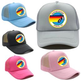 Wholesale Fashion NATION Trucker Baseball Cap Surf Woman Baseball Cap Pool Party Hat Print Ventilate Beach Mesh Caps 240430