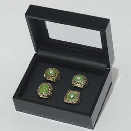 Pl9a Band Rings Baseball 1972 1973 1974 1989 Auckland Athletic Champion Ring Set of 4 Pure Black Wooden Boxes