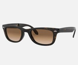 fashion sunglasses folding men women real UV400 glass lenses sun glasses des lunettes de soleil with leather case8910476