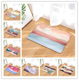 Carpets Watercolor Sun Landscape Painting Series Non Slip Shower Mat Bathroom Carpet Bath Rugs Home Decoration Floor Kitchen MatCa7592449