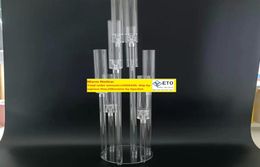 decoration Acrylic Candlestick 8 Heads Clear acrylic Candle Holders Wedding Candelabra Table Centrepieces Flower Stand Holder Cand7169812