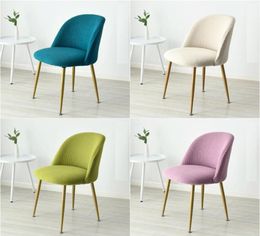 Short Back Polar Fleece Accent Chair Cover Round Bottom Stool Dinning Duckbill Big Elastic Cushion Eames Seat Covers5939427