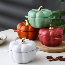 Bowls 6.5inch Ceramic Bowl Fruit Salad Cute Pumpkin Creative Personality Kitchen Storage Supplies El Service Tray