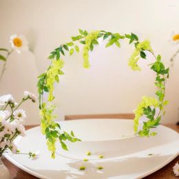 Decorative Flowers 190cm Fake Ivy Wisteria Artificial Plant Vine Garland For Arch Baby Shower Floral Decor Room Garden Decorations Boho