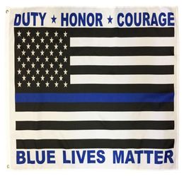 3x5Ft 90x150cm Thin Blue Line Flag Duty Honour Courage LIVES MATTER Direct factory whole5917642