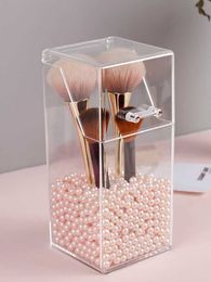 Cosmetic Organizer Transparent acrylic makeup brush holder organizer pencil lipstick desktop container box Q240429