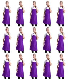 Aprons Purple Colour Plain Bib Bk For Women Men Adtunisex With 2 Front Pockets amNmP5123599