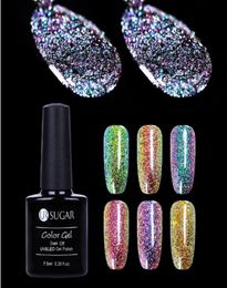 75ml Soak Off UV Chameleon Holographic Gel Polish Starry Sparkle Glitter Longlasting Nail Art Gel Varnish Lacquer6342394