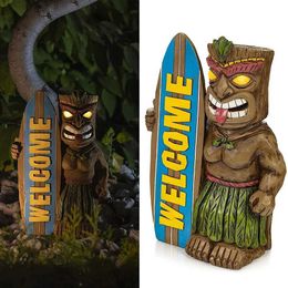 Planters Pots Tiki Welcome surfboard statue indoor and outdoor home decoration garden artificial porch craft backyard courtyard resin lawn path Q240429
