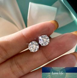 Solitaire 59mm Lab Diamond Stud Earring 100 Real 925 Sterling Silver Party Wedding Earrings for Women Men Engagement Jewelry3040097