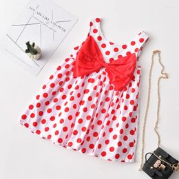 Girl Dresses Summer Girls Dress Fashion Polka Dot Bow Knot Sleeveless Cute Children's Toddler Baby Clothes
