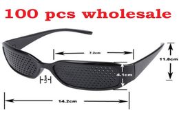Pinhole Glasses 100 Pcs New Black Unisex Vision Care Pin Hole Glasses Eyeglasses Eye Exerciser Eyesight Vision Improve DHL 2243628
