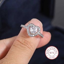 Band Rings 925 SterlSilver R for Women Classic Love Zircon RFashion Silver Jewellery Anniversary Gift Engagement Ring J240429