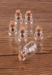 100pcs 16246mm 15ml Mini Glass Wishing Bottles Tiny Jars Vials With Cork Stopper wedding gift7084503