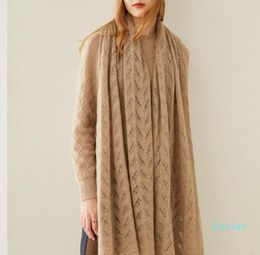 Scarves The Fashion In 2021 100 Pure Cashmere Women039s Autumn Winter Knit Neck Shawl Dual Purpose9656398