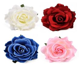 30pcs 9cm Large Artificial Rose Silk Flower Heads For Wedding Decoration DIY Wreath Gift Box Scrapbooking Craft Fake Flowers 211221178855