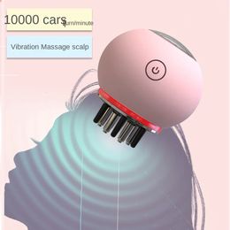Red and blue light dual speed electric portable vibration massage care comb waterproof medication comb 240411