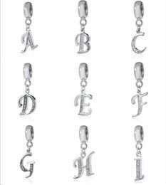 Letter Charms for European Bracelets Necklace Authentic 925 Sterling Silver AZ Pendant Beads DIY Alphabet Accessories Fit Making 2672716