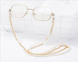EuAM Eleglant Women Doublelayer Glasses Chain Beads Metal Sunglasses Lanyard Antislip glasses String accessories wholes5419855