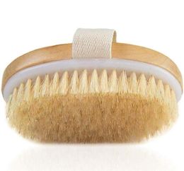 Bath Brush Dry Skin Body Soft Natural Bristle SPA The Wooden Baths Shower Bristle Brush SPA Body Brushs Without Handle 1832 V23187487