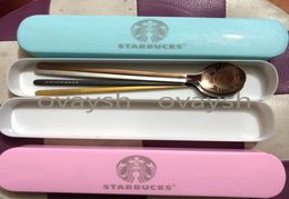 4pcs Set s Stainless Steel Coffee Milk Spoons with Package Box Small Round Dessert Mixing Fruit Spoon Factory Supply L14408961
