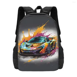 Backpack Powerful Sports Car Grafitti Psychadelic Male Polyester Workout Backpacks Pattern Stylish School Bags Rucksack