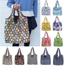 Shopping Bags Portable Foldable Storage Bag Large Capacity Reusable Grocery Eco Friendly Supermarket Waterproof Shoulder