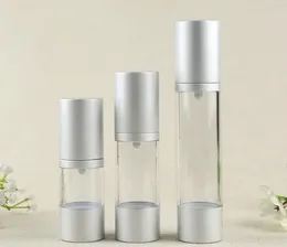 Storage Bottles High Quality 1OZ Airless Pump Cosmetic Lotion Bottle Matte Silver 30ML Travel Empty Cylinder Facial Cream SN224