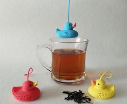 Little Duck Tea Infuser Yellow Red Blue Colour Duck Tea Bag 5543CM Mini Tea Strainer6580491