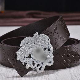 Men Belts Luxury Brand Famous Genuine Leather Belts for Women High Quality Designers width 3.4cm Dress Strap Male belt