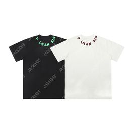 Palm PA Tops Hand-drawn Logo Summer Loose Luxe Tees Unisex Couple T Shirts Retro Streetwear Oversized T-shirt Angels 2290 CGA