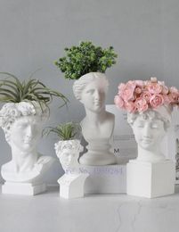 Modern Nordic Style Creative Portrait Vase Human Head Decorative Ornaments Resin David Venus Vase Home Decoration Accessories6371570