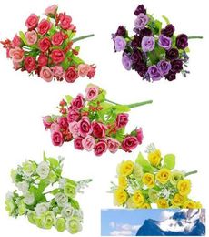 Decorative Flowers 1 Bouquet 21 Head Artifical Fake Rose Weeding Party Home Decor Silk Flower4186595