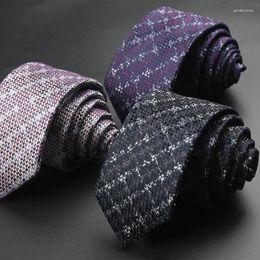 Bow Ties 6cm Plaid Jacquard Neckties Men's Casual British 1200 Needle Self-Tied Polyester Tie Men Accessories