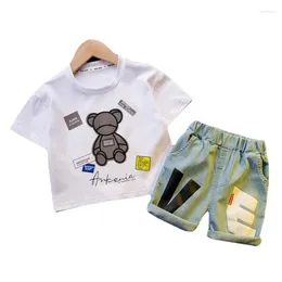 Clothing Sets 2-Piece Baby Boy Clothes Summer Casual Fashion Comfortable Breathable Color Short-Sleeved Shorts Cartoon Bear Cute 1 2 3 4 5T
