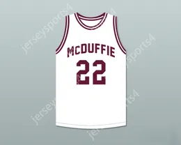 CUSTOM NAY Name Mens Youth/Kids LARRY NANCE 22 MCDUFFIE HIGH SCHOOL FIGHTING SCOTS WHITE BASKETBALL JERSEY TOP Stitched S-6XL