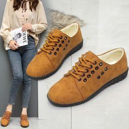 Casual Shoes 2024 Autumn Cross Strap Leather Women Flats Non-slip Soft Comfortable Sneakers Large Size Trendy