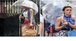 Clear Cute Bubble Deep Dome Umbrella Gossip Girl Wind Resistance transparent Mushroom Umbrella Wedding Decoration Size 86863200289