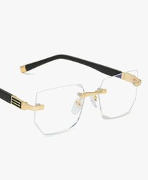 2020 Reading Eyeglasses Presbyopic Spectacles Clear Glass Unisex Rimless Antiblue light Glasses Frame of Glasses Strength 10 7722408