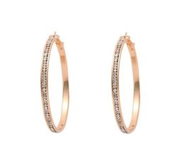 Hoop Huggie 2021 Fashion Earrings Clear Crystal Big Circle Gold Color Plated Loop For Women Ladies Jewelry Accessory49700391879977