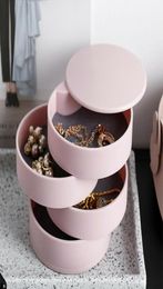 Storage Bottles Jars Design Fashion Women Jewelry Box 4Layer Rotatable Accessory Tray With Lid Birthday Gift For7893657