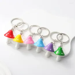 Keychains Cute Resin Lovely Colourful Mushroom Plant Key Rings For Women Men Friendship Gift Handbag Decoration Handmade Jewellery