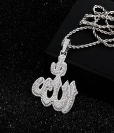 A letter Sign Pendant Necklace With 4mm Tennis Chain Iced Micro Pave Cubic Zirconia HipHop Fashion For Gift3824143
