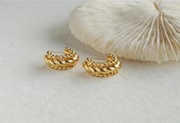 Stud Peri039sBox Designer Polished Wide Gold ed Earrings For Women Chunky Half Circle Cuffs Whole Jewelry2162486