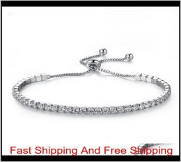 Silver Plated Bracelets Full Diamond Crystal Chain Fit Rhinestone Bangle Bracelet Women Female Gift Br002 Umqcw R6Aej3024643